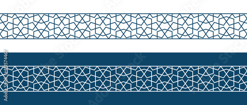 Set of borders of Islamic pattern for Ramadan greetings cards and templates. Vector illustration.