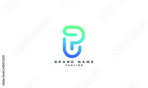 UP, PU, P, Abstract initial monogram letter alphabet logo design
