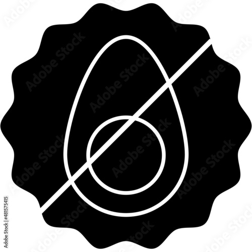 Iconos de menú de alérgenos alimentarios en círculos. Iconos blancos de alérgenos alimentarios en círculos negros. Huevo alergia iconos vectoriales.