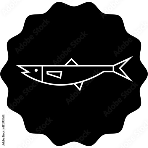 Iconos de menú de alérgenos alimentarios en círculos. Iconos blancos de alérgenos alimentarios en círculos negros. Pescado alergia iconos vectoriales.