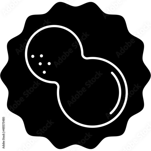 Iconos de menú de alérgenos alimentarios en círculos. Iconos blancos de alérgenos alimentarios en círculos negros. Cacahuete alergia iconos vectoriales.