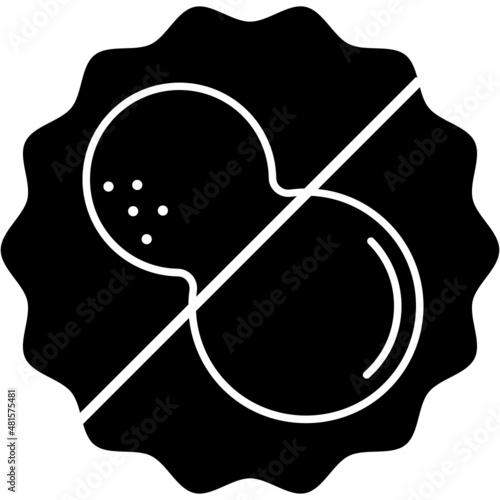 Iconos de menú de alérgenos alimentarios en círculos. Iconos blancos de alérgenos alimentarios en círculos negros. Cacahuete alergia iconos vectoriales.