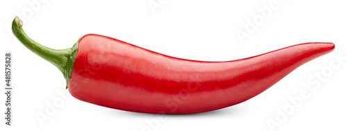 Leinwand Poster Red hot natural chili pepper clipping path