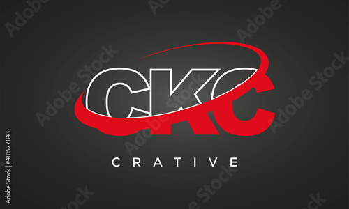 CKC creative letters logo with 360 symbol vector art template design	 photo