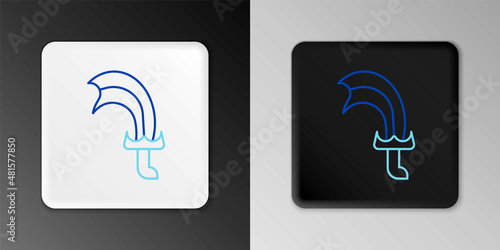 Line Sword for game icon isolated on grey background. Colorful outline concept. Vector