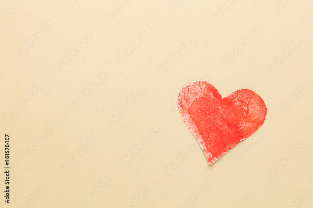 Cut the heart shaped paper, put on a pastel background. Cut the heart shaped paper, put on a pastel background.