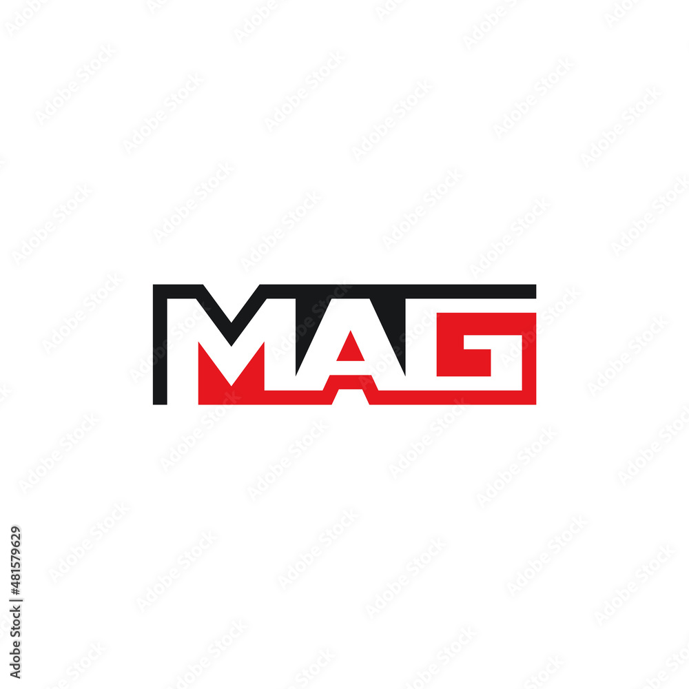 Mag word negative space logo design. Mag word negative space logo design.