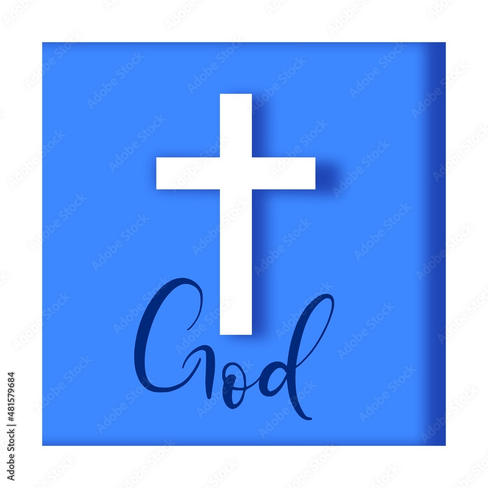 Obraz premium Cut paper on the theme of the cross and heaven. Clouds, a cross and the sun. Jesus Christ and faith, religion and blessing.