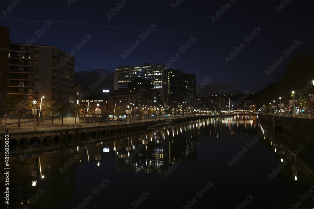 View of Bilbao at night