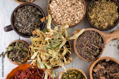 Traditional medicine herbs for tea