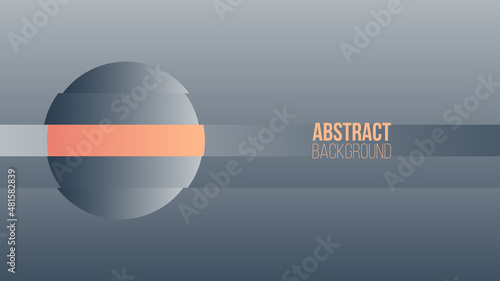 Futuristic abstract background with round sphere. Banner with soft color gradient geometric split shape. Vector illustration.