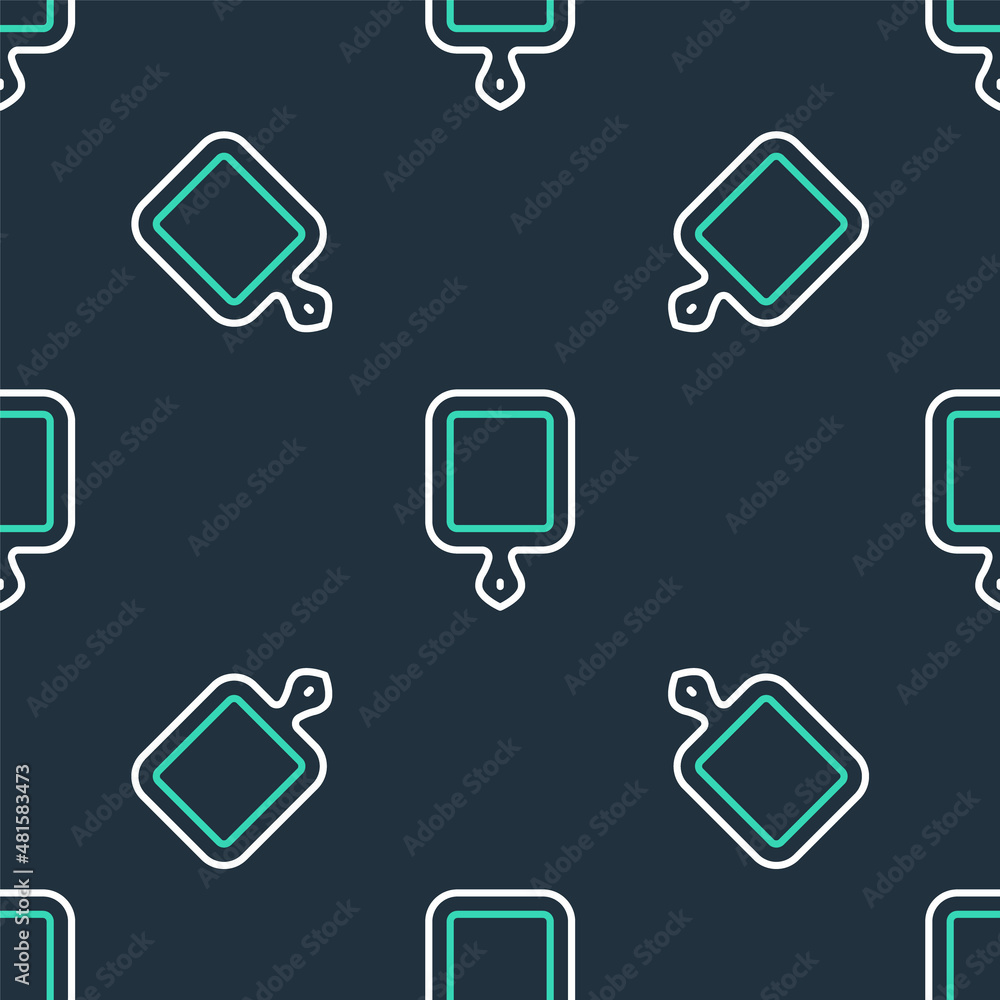 Line Cutting board icon isolated seamless pattern on black background. Chopping Board symbol. Vector Line Cutting board icon isolated seamless pattern on black background. Chopping Board symbol. Vector