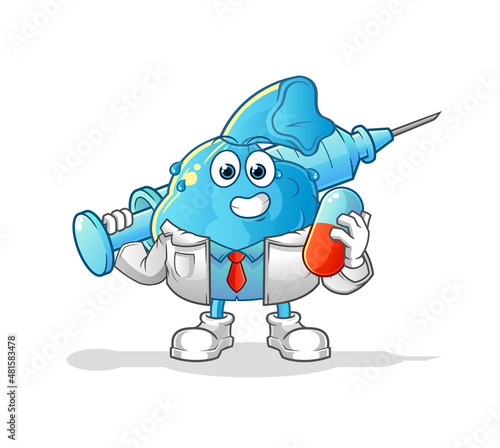 fever compress doctor holding medichine and injection