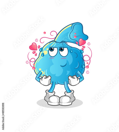 fever compress shy vector. cartoon character