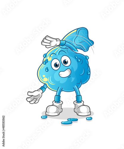 fever compress stretching character. cartoon mascot vector