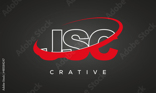 JSC creative letters logo with 360 symbol vector art template design photo
