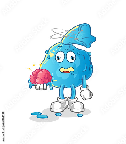 fever compress no brain vector. cartoon character