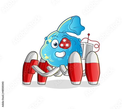 fever compress future robot vector. cartoon character