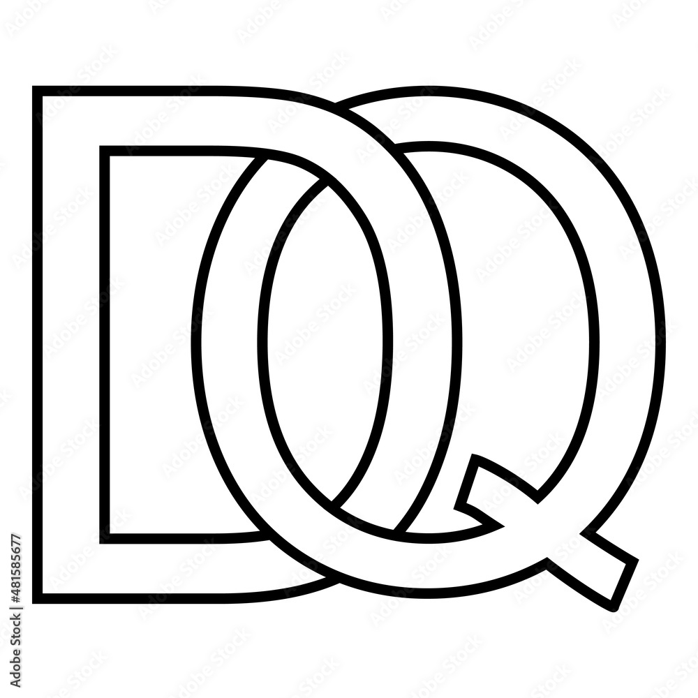Logo sign dq qd, icon nft dq interlaced letters d q Logo sign dq qd, icon nft dq interlaced letters d q