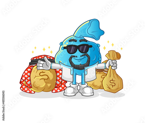 fever compress rich arabian mascot. cartoon vector