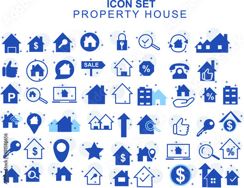 Icon illustration properti house asset