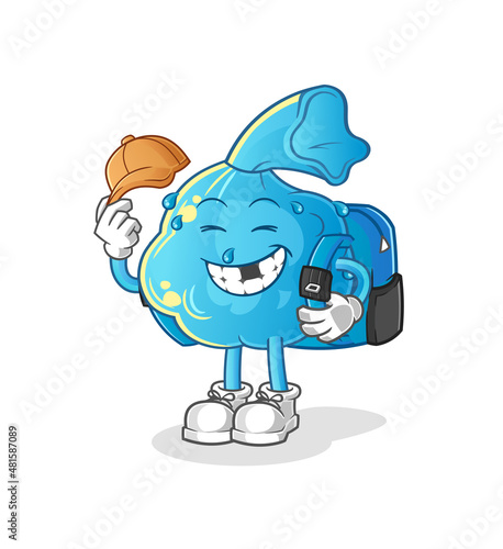 fever compress goes to school vector. cartoon character