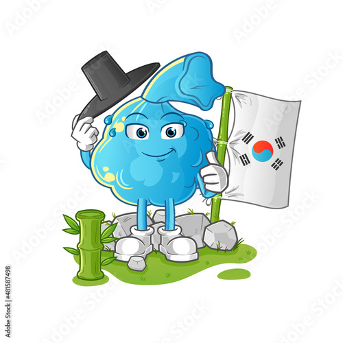 fever compress korean character. cartoon mascot vector