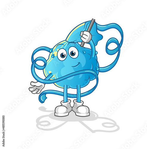 fever compress Rhythmic Gymnastics mascot. cartoon vector