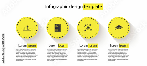 Set Mold, Clinical record, Bacteria and Reddish eye allergic conjunctivitis. Business infographic template. Vector