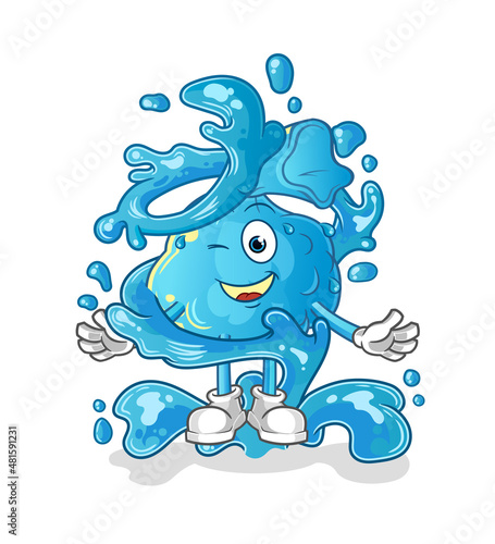 fever compress fresh with water mascot. cartoon vector