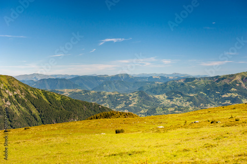 View of Maramures ridge from Rodna Mountains National Park hike  Muntii Rodnei National Park  Romania  Romanian Carpathian Mountains  Europe.