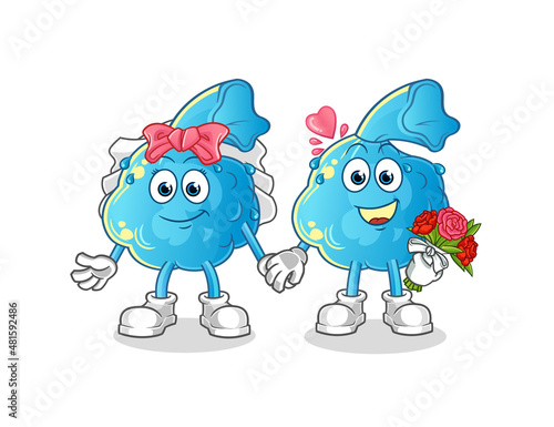 fever compress wedding cartoon. cartoon mascot vector