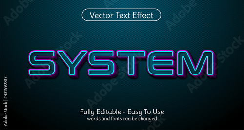 Three dimension text System, editable style effect template