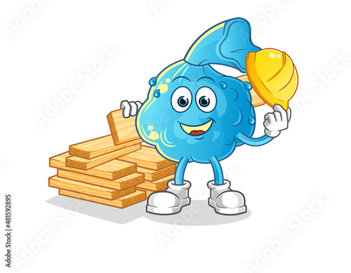 fever compress builder vector. cartoon character