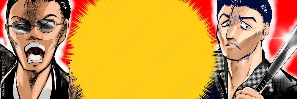 少年漫画強面借金取立てヤクザの恐喝イラスト Stock イラスト Adobe Stock