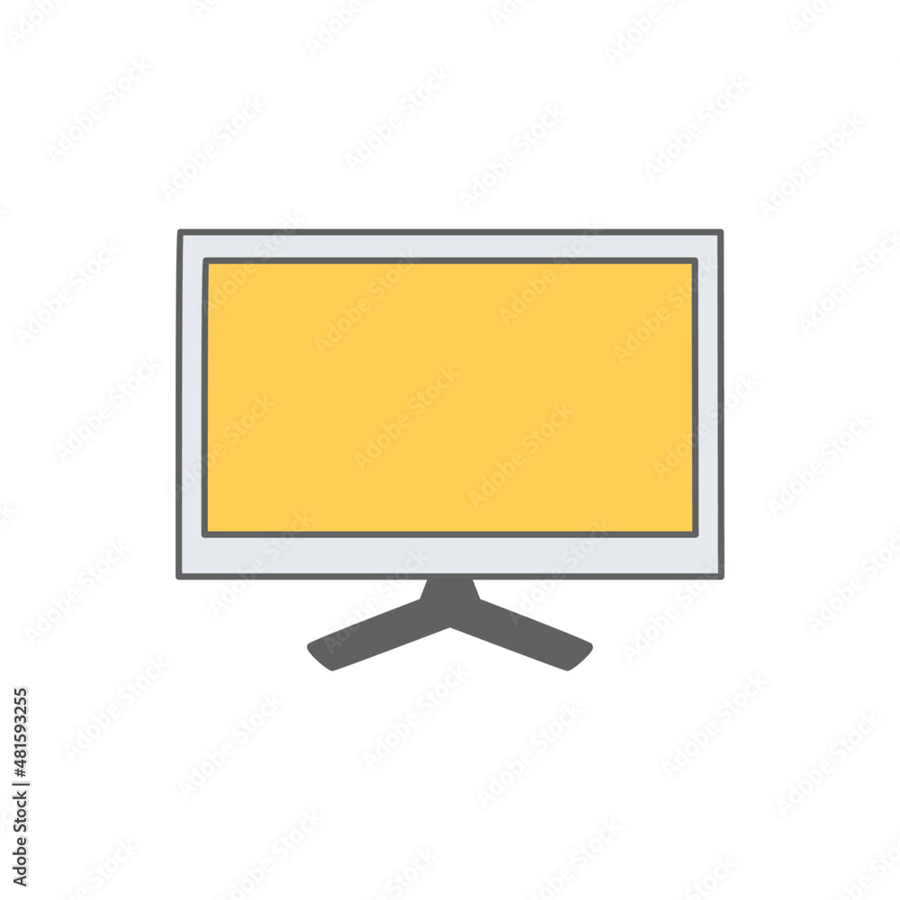 Wide screen TV Icon in color icon, isolated on white background 