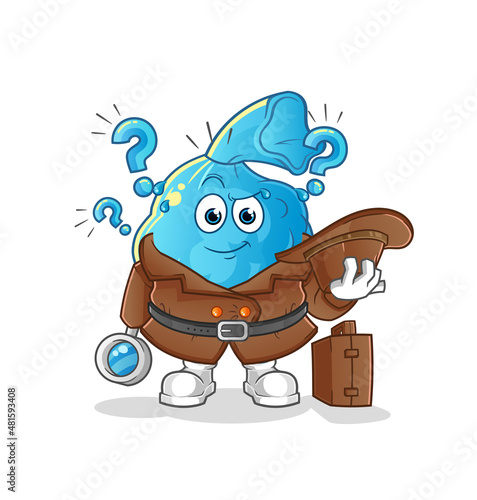 fever compress detective vector. cartoon character