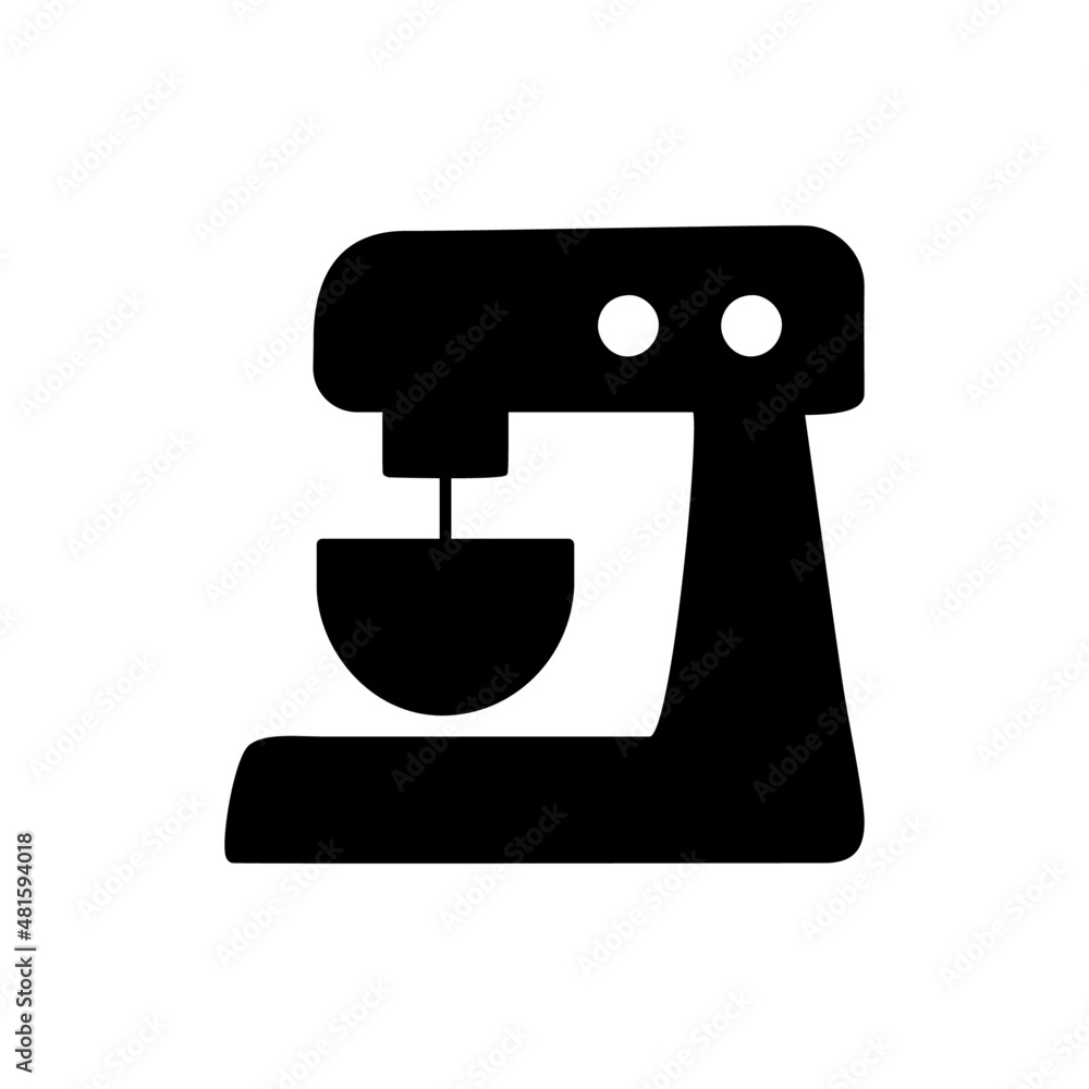 Mixer Icon in black flat glyph, filled style isolated on white background Mixer Icon in black flat glyph, filled style isolated on white background