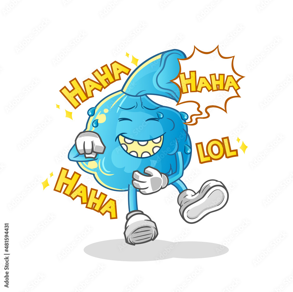 Fototapeta premium fever compress Laugh Out Loud character. cartoon mascot vector