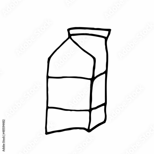Carton box of milk hand drawn outline doodle icon. Dairy product - milk vector sketch illustration for print, web, mobile and infographics isolated on white background.
