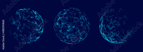 Foto Vector futuristic sphere of particles and lines