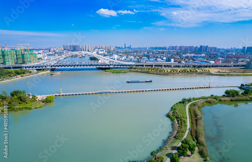 City environment of Precious Belt Bridge and Xianggang Bridge in Suzhou, Jiangsu province © Weiming