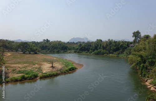 Panoramic view on River Kwae Noi, Kanchanaburi, Thailand