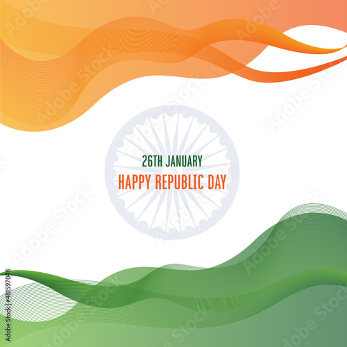 happy republic day 26 January modern design of a post, social media, banner, voucher, coupons. Holiday background for branding, invitation, card, or flyer