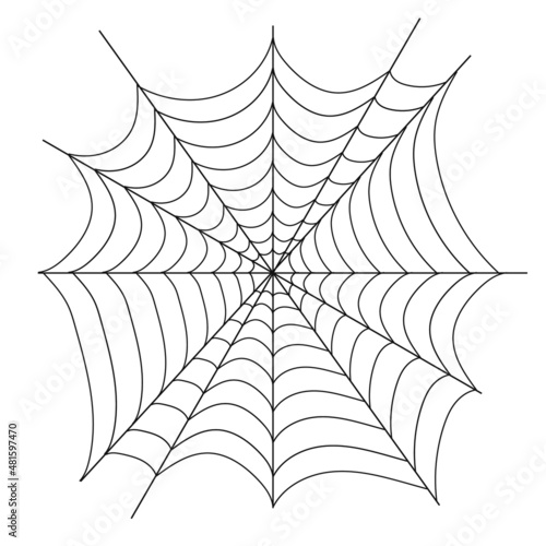 Cobweb, realistic web icon isolated on white background. Vector illustration.