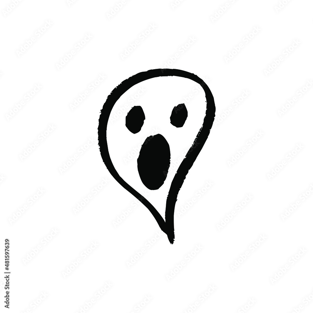 Monochrome ghost apparition spook horror set. Ghost shadow funny. ghost ...