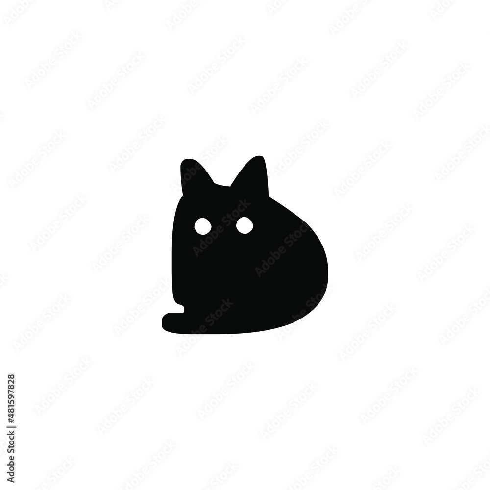 cat silhouette vector black isolated on white background.Cat vector logo design. Pet shop logo design. Animal Pet Care Logo.