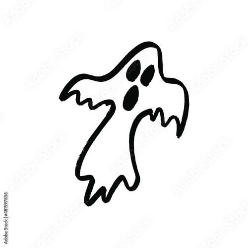 Monochrome ghost apparition spook horror set. Ghost shadow funny. ghost sheet for halloween character design. Isolated vector illustration.