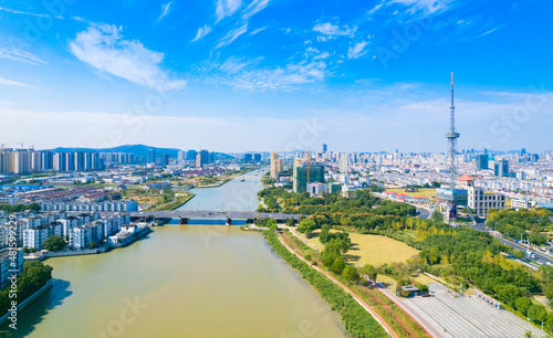 Aerial photography of scenery in Suzhou section of Beijing Hangzhou canal © Weiming