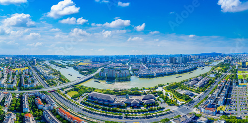 Aerial photography of scenery in Suzhou section of Beijing Hangzhou canal